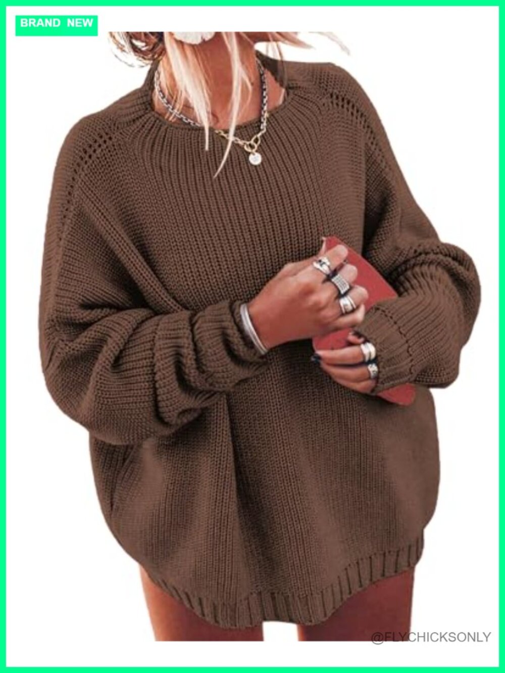 Plus Size Oversized Chunky Knit Boat Neck Batwing Sweater Pullover